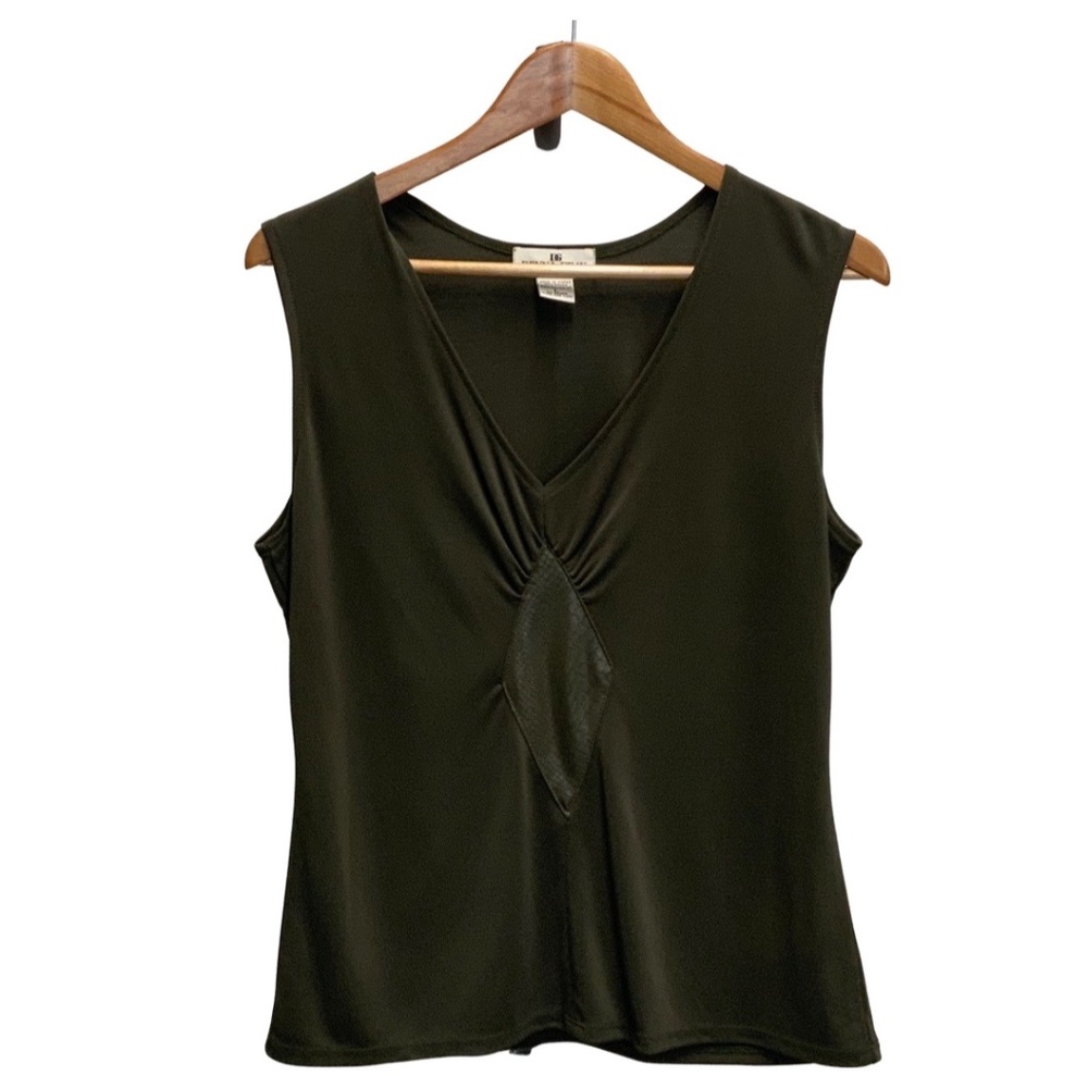 Donna Gray Olive Green Sleeveless Top